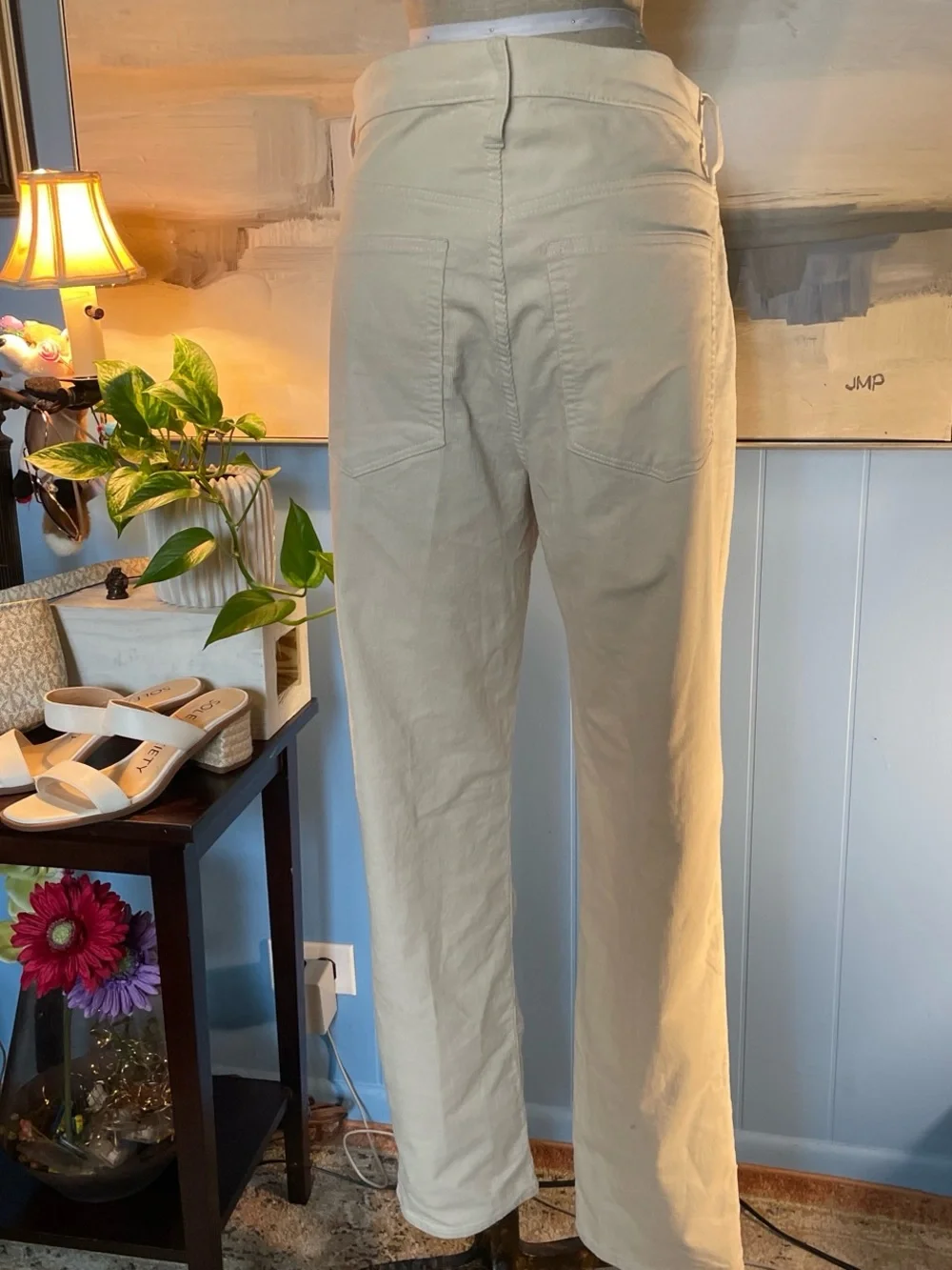 J. Crew Cream Straight-Leg Pants